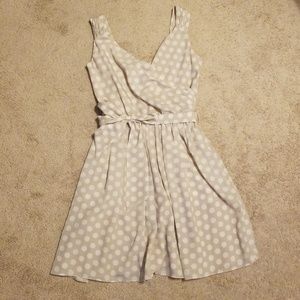 Beige & white polka dot Express dress